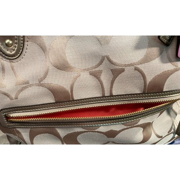 Coach J1220 Gallery Tote Authentic Entrupy Certified Signature Jacquard &Leather - Picture 3 of 10